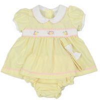 K14230: Baby Girls Dress, Pant & Headband Set (NB-6 Months)